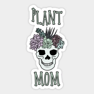 Plant Mom Aesthetic Succulent Skull Plant Lover Head Sticker